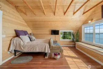 Peaceful bedroom space designed for rest and relaxation.