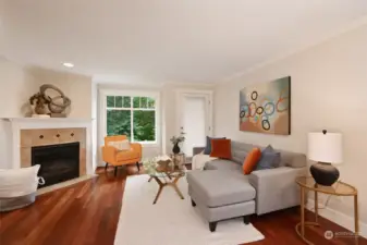 Family room with gas fireplace