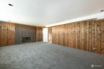 Family room showing more of the cool paneling