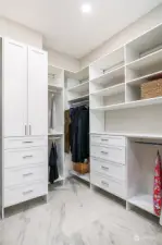 One of the two closets located off the primary suite.