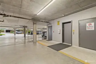 Secure Key access Elevator steps away from parking space