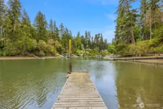 Great dock for launching kayaks and paddle boards or mooring a motor boat.