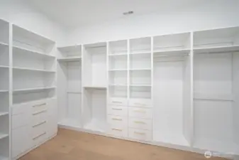 Custom primary suite closet