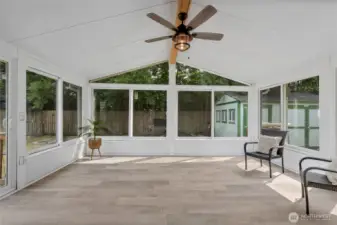 Enclosed deck is a perfect PNW sun porch!