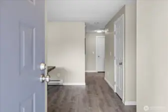 You are greeted with newer LVP flooring, fresh interior paint, trim & lighting!