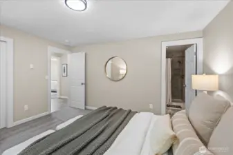 Private 3/4 updated bath off Primary Bedroom.