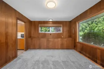 Dining room with original built-in cabinetry