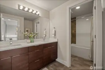 double sink in secondary bathroom