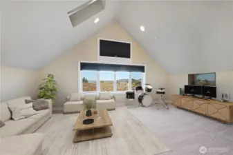 Virtually staged bonus room up the back staircase