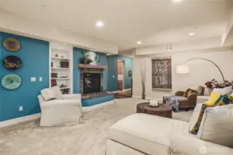 Large Living Area with Gas Fireplace