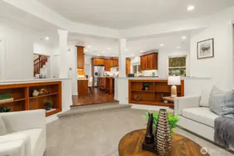 Family room adjacent to kitchen.