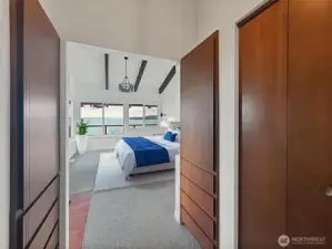 Primary bedroom staging ideas.