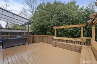 Deck also includes built in planter boxes for your summer flowers!