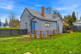 Backdoor of the home with the access to the basement