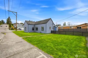 Side yard of the house