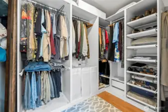 Organized walk-in closet