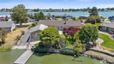 Aerial from the water