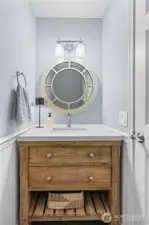 Main floor powder room was also fully renovated