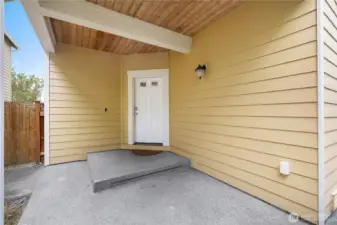 You enter with a nice covered front step.