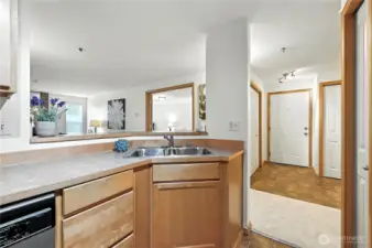 Open Floor Plan Looks into Living and Dining Room