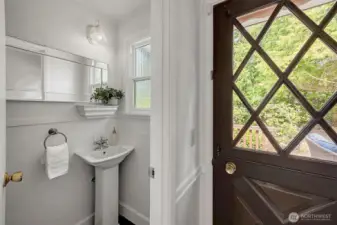 A powder room is on main level.