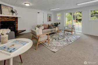A slider to the backyard patio.