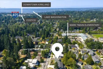 Only a short stroll to Mark Twain Elementary, one mile to Costco, minutes from Downtown Kirkland.