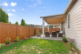 Covered Patio Retreat – Enjoy a fully fenced backyard with a spacious covered patio, perfect for outdoor dining, lounging, or year-round entertaining.