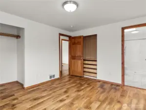 Primary bedroom with two closets