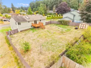 Fully fenced backyard