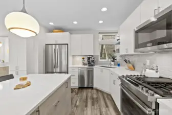 Sleek kitchen with gas cooktop