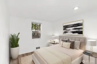 Virtually staged bedroom