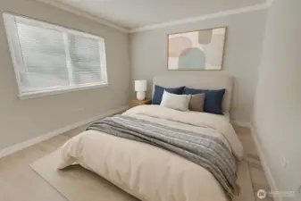 Virtually staged bedroom