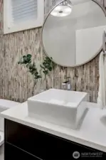 A stylish powder room on main