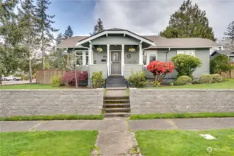 This home sits on a large corner lot and has a fresh exterior paint job.