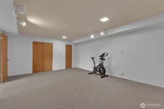 Lower level has huge bonus room/space just next to the living room.  There are closets for ample storage.