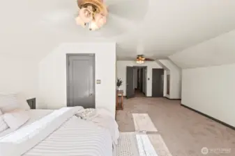 Two closets in this roomy upstairs bedroom.