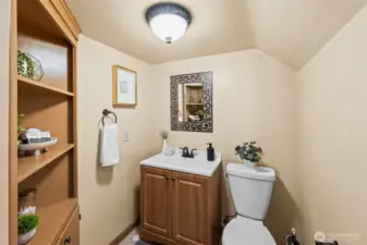 Centrally located half bath upstairs.