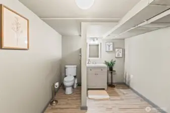 Huge ½ bath in the basement.