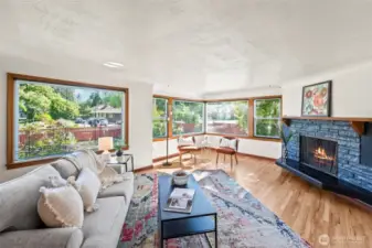 Spacious living room filled with natural light.