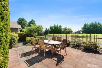 Large patio overlooking the golf course.