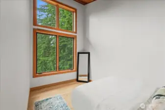 Large windows create an abundance of natural light