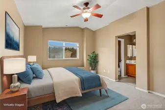 The primary bedroom is very nice sized and the primary bath off the master is a nice touch