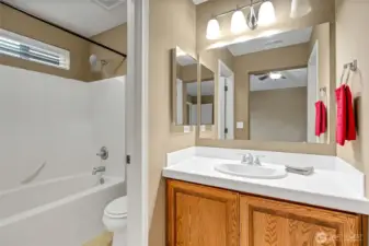 Primary full bath.