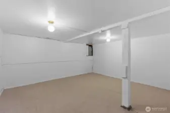 Finished room in garage, but can easily be converted back to a two car garage.