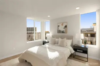 Light filled primary bedroom