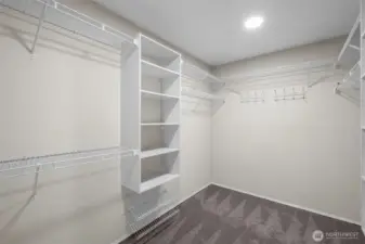 Walk-in closet in the primary suite
