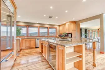 View of the mountains and valley from the kitchen sink