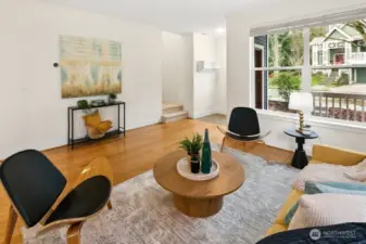 A perfect spot for TV, Art or a reading nook. Open space and easy living room to kitchen transition.