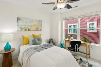 This East-facing spare bedroom works perfectly as dedicated work-from-home space.